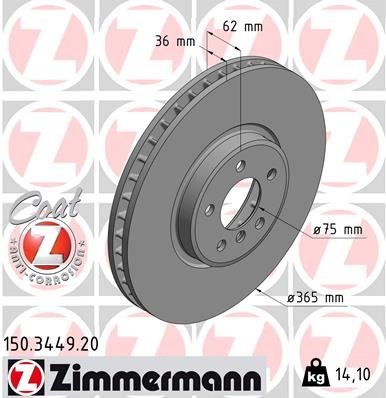 BMW E70 F15 E71 F16 Ön Fren Diski ZIMMERMANN