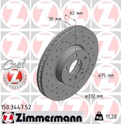 BMW E70 F15 E71 F16 Ön Fren Diski Delikli ZIMMERMANN