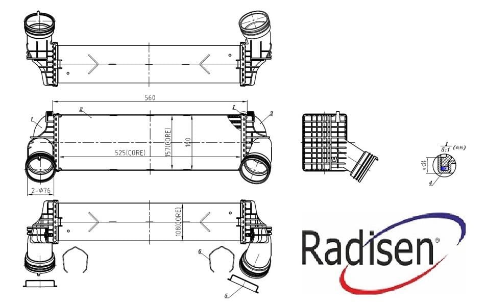 BMW M57 N54 N55 N57 N20 B47 E70 F15 E71 F16 Turbosarj Radyatörü RADISEN