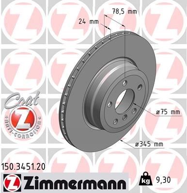 BMW E70 E71 E72 F15 F16 Arka Fren Diski ZIMMERMANN