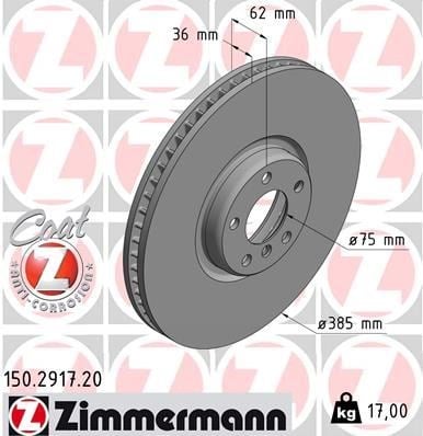 BMW E70 F15 E71 E72 F16 Ön Sol Fren Diski ZIMMERMANN