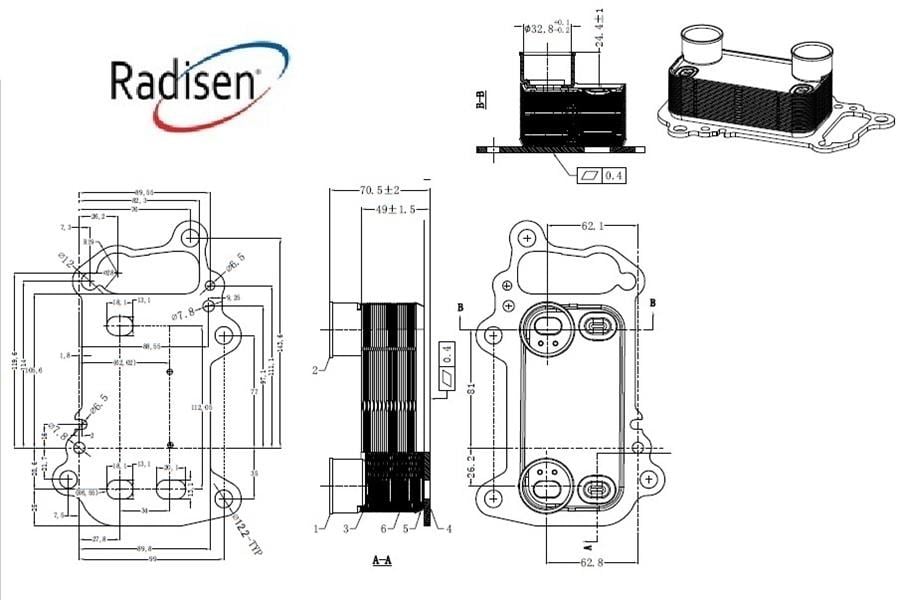 BMW N47 E81 E82 E87 E88 E90 E91 E92 E93 E60 E61 E84 E83 Yağ Soğutucusu RADISEN
