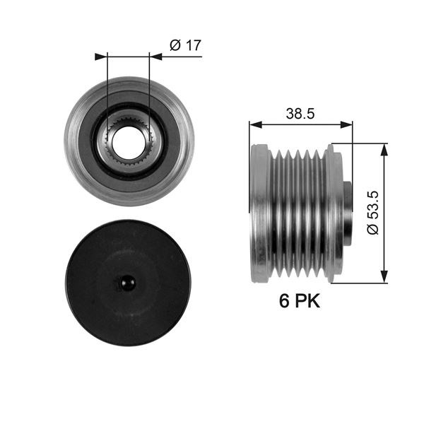 BMW E81 E87 E46 E90 E60 E64 E63 E65 E84 E85 Alternatör Kasnağı GATES