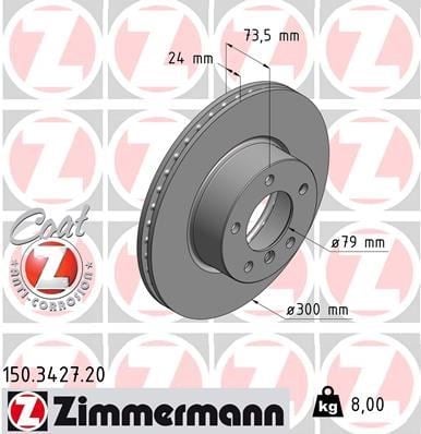 BMW E81 E82 E87 E88 E90 E91 E92 E93 E89 Ön Fren Diski ZIMMERMANN