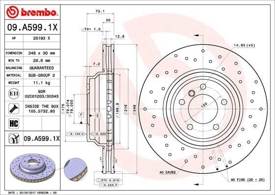 BMW E84 E90 Ön Fren Diski BREMBO