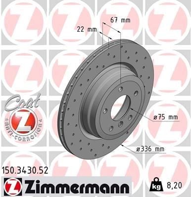 BMW E90 E91 E92 E93 E84 Arka Delikli Fren Diski ZIMMERMANN