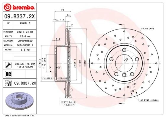BMW E90 Ön Fren Diski [Delikli] BREMBO