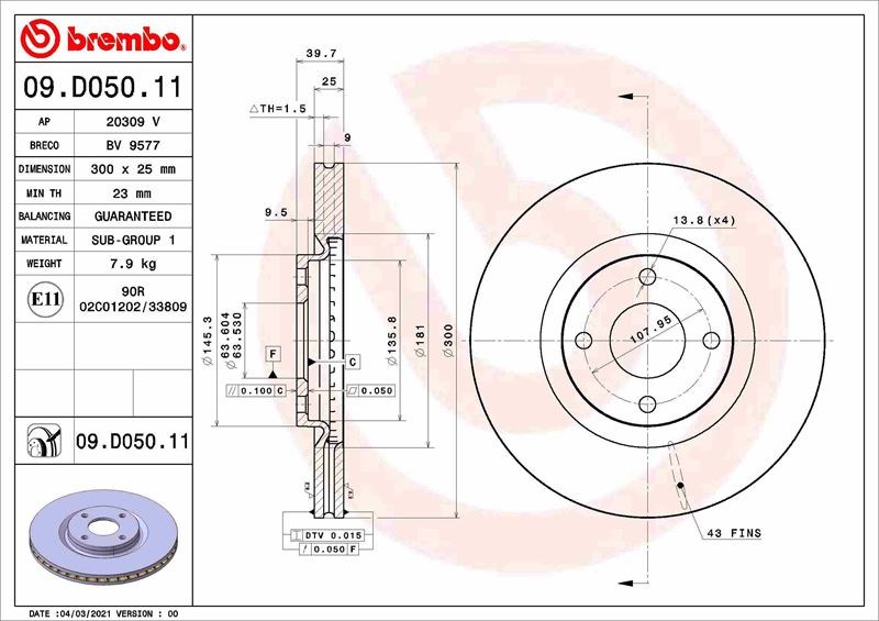 Ford Ecosport Ön Fren Aynası BREMBO