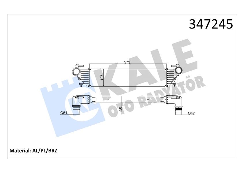 Fiat Egea 500L Turbo Radyatörü Intercooler KALE-RADYATOR