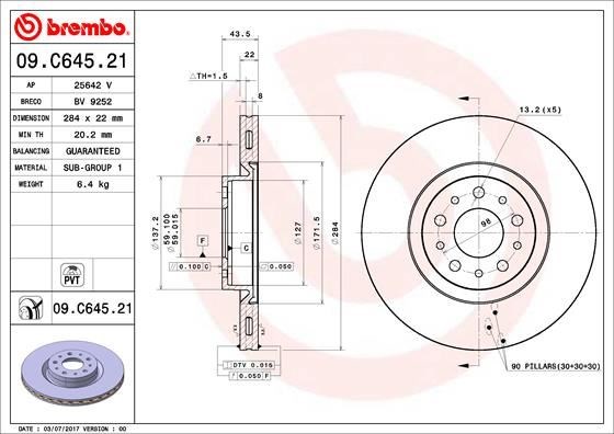 Fiat Egea Ön Fren Aynası Disk BREMBO