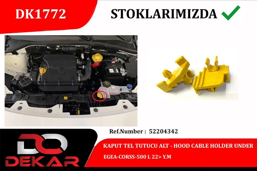 Fiat Egea Kaput Tel Tutucu Alt DEKAR
