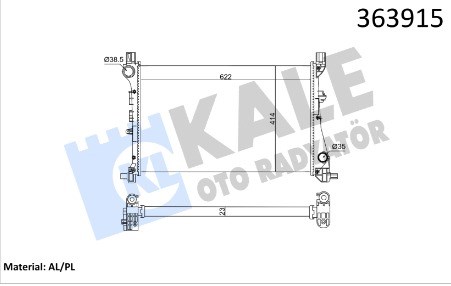 Fiat Egea Motor Su Radyatörü 1.3D MTJ 1.4 Mekanik AC KALE-RADYATOR
