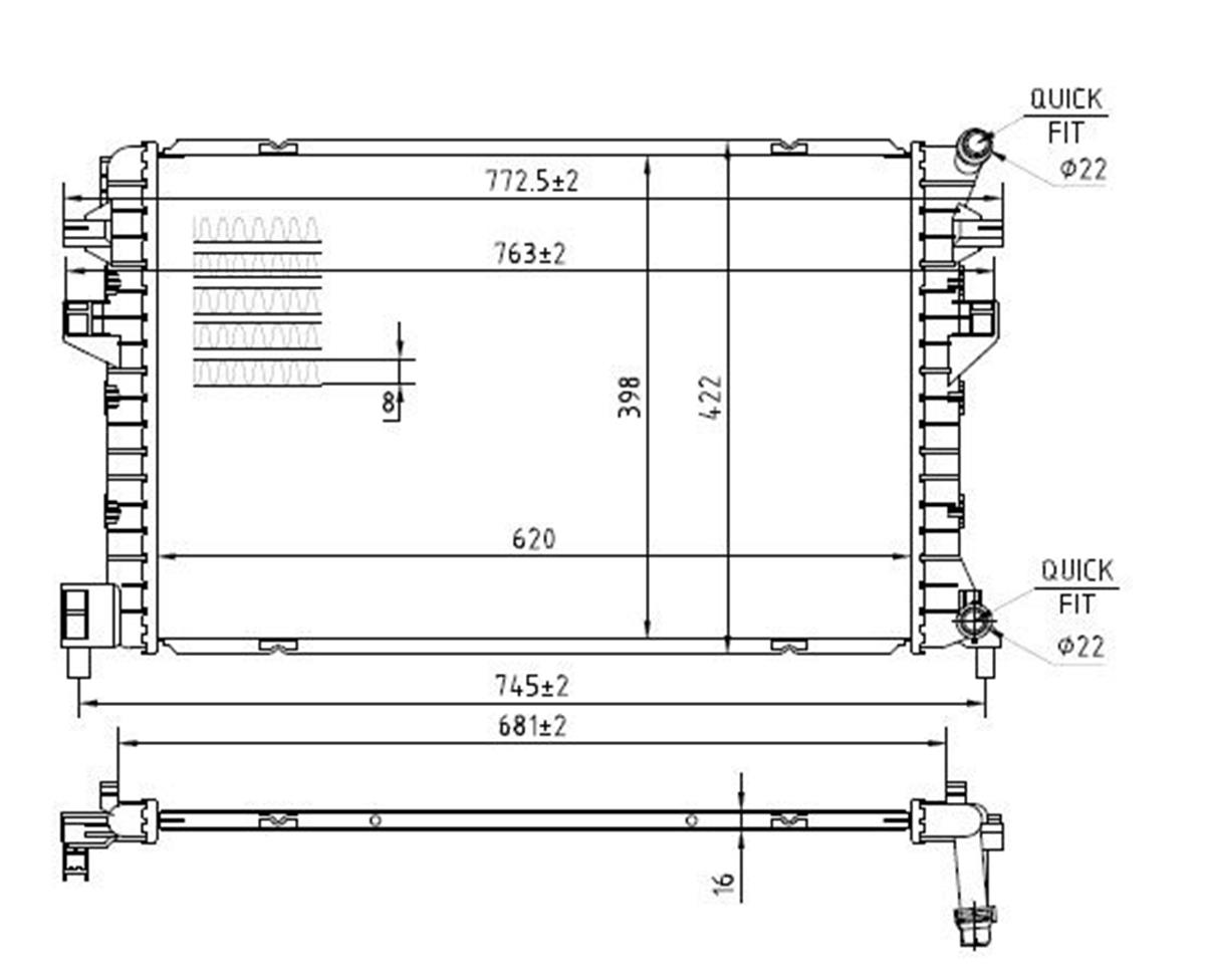 Ek Su Radyatoru Brazıng Vw Golf 17-  Passat 15-  Audı A3 17-  Seat Leon 13-  Sko