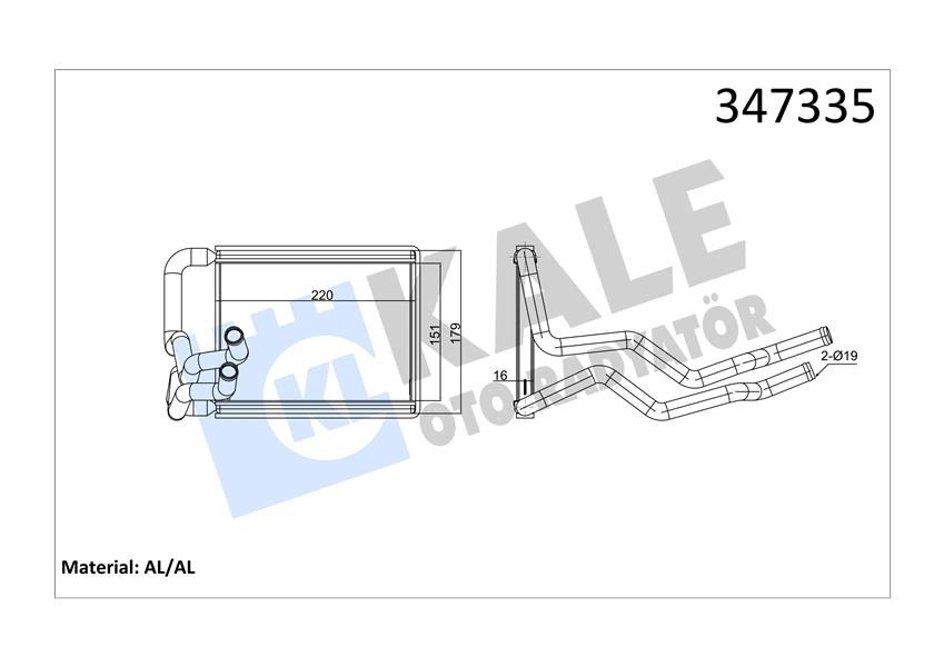 Hyundai Elantra Kalorifer Radyatörü KALE-RADYATOR