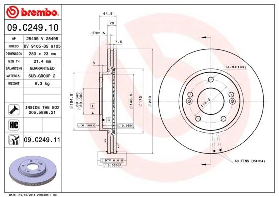 Hyundai Elantra Ön Fren Diski Hava Kanallı BREMBO