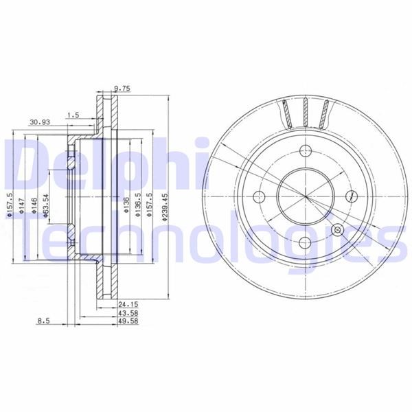 Ford Escort Sierra Ön Fren Diski Delikli DELPHI
