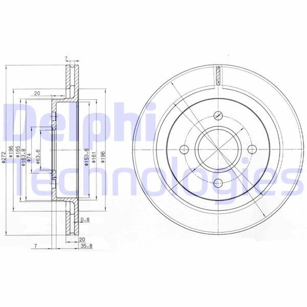 Ford Escort Arka Fren Diski Delikli DELPHI