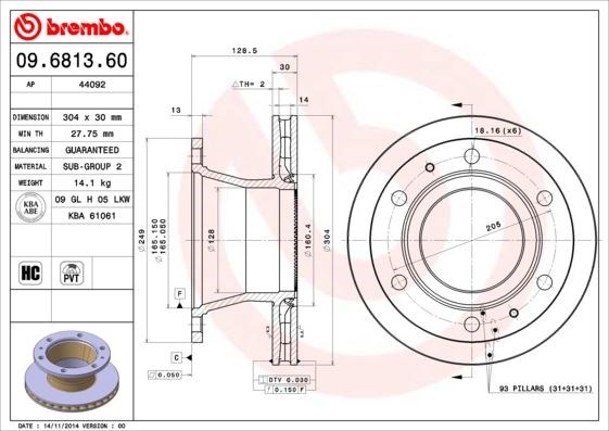 Iveco Eurocargo Eurofire Fren Diski BREMBO