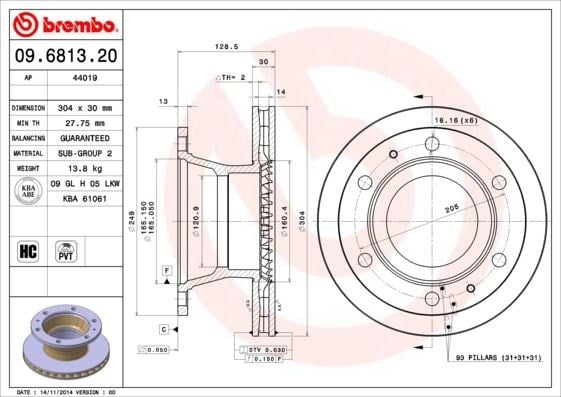 Iveco Eurocargo Eurofire Fren Diski BREMBO