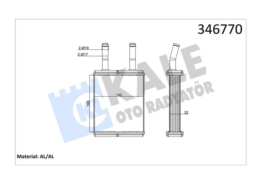 Hyundai Excel Kalorifer Radyatörü KALE-RADYATOR