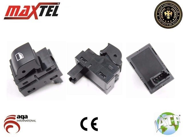 BMW F07 Tekli Cam Açma Şalteri Siyah 4 Pin MAXTEL