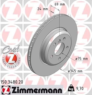 BMW F10 F06 F12 F13 F07 F01 F02 F03 F04 Arka Fren Diski ZIMMERMANN