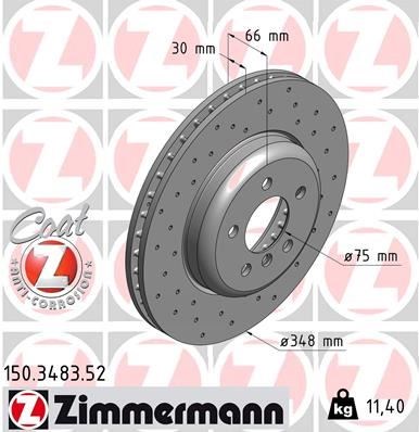 BMW F10 F11 F18 F06 F12 F13 Ön Fren Diski Delikli ZIMMERMANN