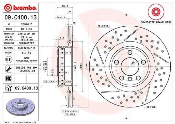 BMW F20 Arka Fren Diski M Performance BREMBO