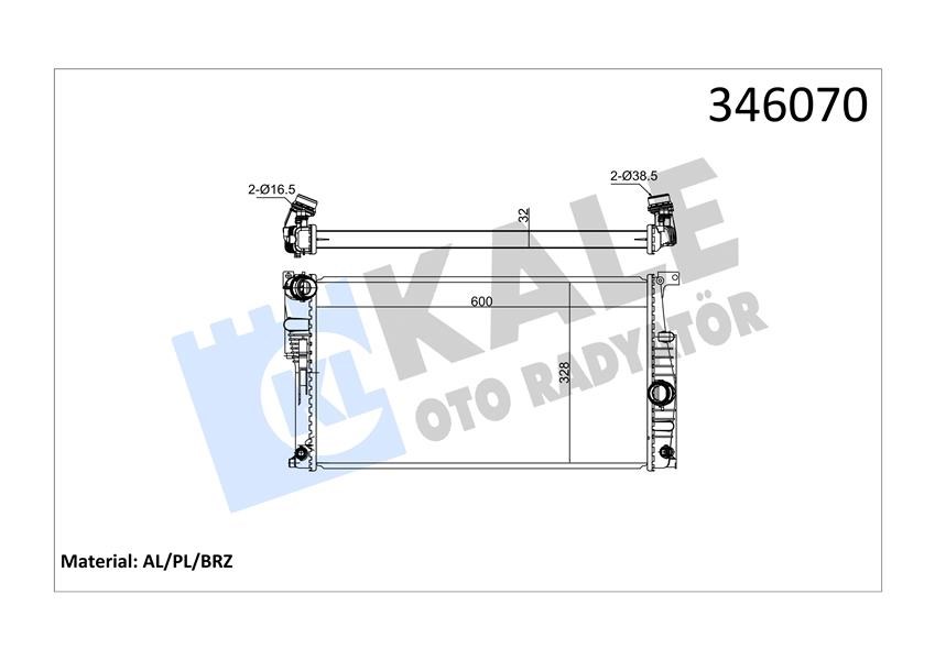 BMW F20 F21 F22 F23 F30 F31 F34 F35 F32 F33 F36 Motor Su Radyatörü KALE-RADYATOR