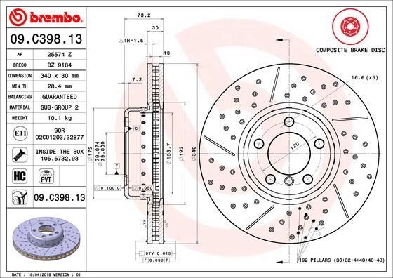 BMW F20 Ön Fren Diski M Performance BREMBO