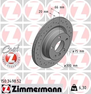 BMW F20 F21 F22 F23 E90 E91 E92 E93 F30 F31 F32 E81 E87 Arka Fren Diski Delikli ZIMMERMANN