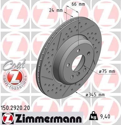 BMW F22 F23 F30 F31 F34 F32 F33 F36 M Performance Arka Fren Diski ZIMMERMANN