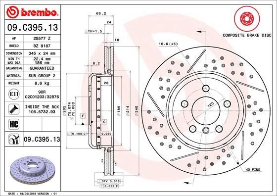 BMW F22 Arka Fren Diski M Performance BREMBO
