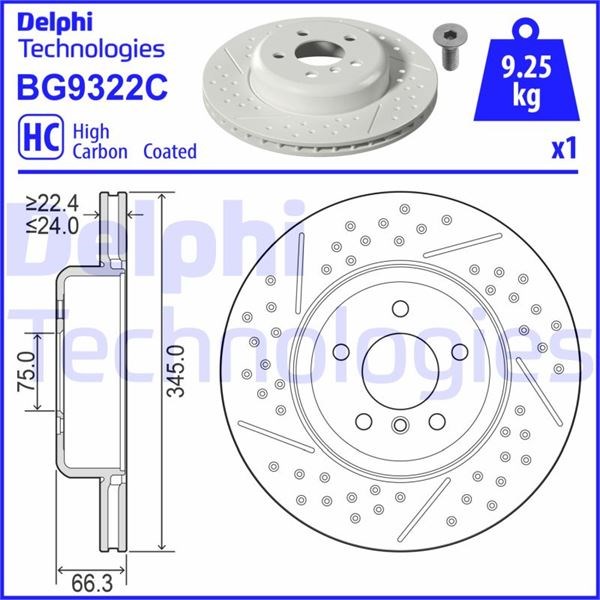 BMW F22 F23 F30 F31 F34 F32 F33 F36 M Performance Arka Fren Diski DELPHI