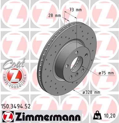BMW F25 F26 Ön Fren Diski Delikli ZIMMERMANN