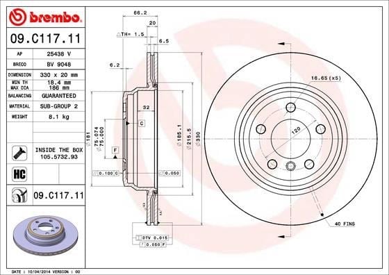 BMW F30 F31 F34 F35 F32 F33 F36 Arka Fren Diski BREMBO