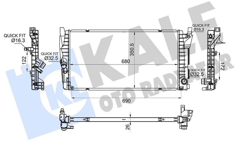BMW B38 B48 F40 Motor Su Radyatörü KALE-RADYATOR