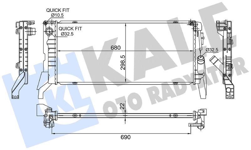 BMW B37 B47 F45 Motor Su Radyatörü KALE-RADYATOR