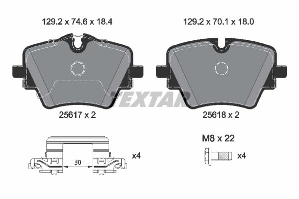 BMW F70 F74 U06 U12 U11 U10 Mini J05 U25 F65 Ön Fren Balatası TEXTAR