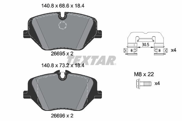 BMW F70 F74 U06 U12 U11 U10 Mini J05 F67 J01 U25 F65 F66 Ön Fren Balatası TEXTAR