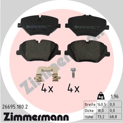 BMW F70 F74 Ön Fren Balatası ZIMMERMANN