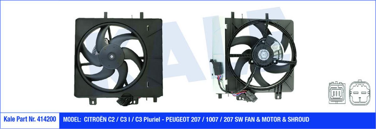 Fan Motoru Davlumbazlı 207 06 1007 05 C2 03 C3 02 1.4-1.4 16V-1.6 16V 250W-335Mm
