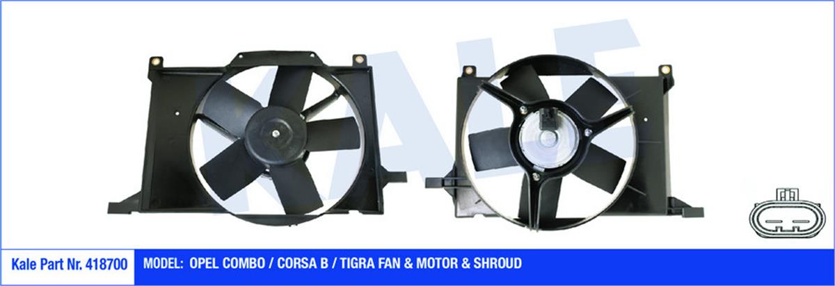 Fan Motoru Davlumbazlı Corsa-Combo-Tıgra X14-C16xe 240W-300Mm