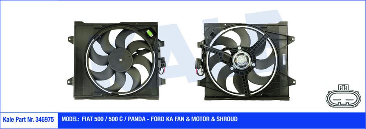 Fan Motoru Davlumbazlı Fiat 500-500 C-Panda-Ford Ka