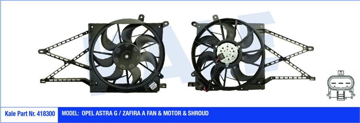Fan Motoru Davlumbazlı Opel Astra G-Zafıra A 250W-380Mm