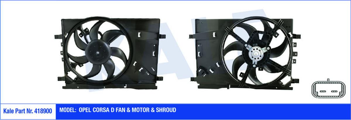Fan Motoru Davlumbazlı Opel Corsa D 130W-390Mm