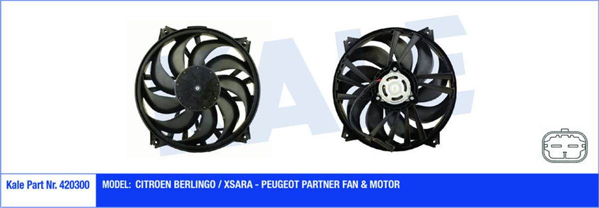 Fan Motoru Davlumbazlı Partner 02 Berlingo 02 Xsara 00 307 00 350W-385Mm