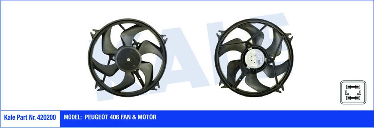 Fan Motoru Davlumbazlı Peugeot 406 280W-385Mm