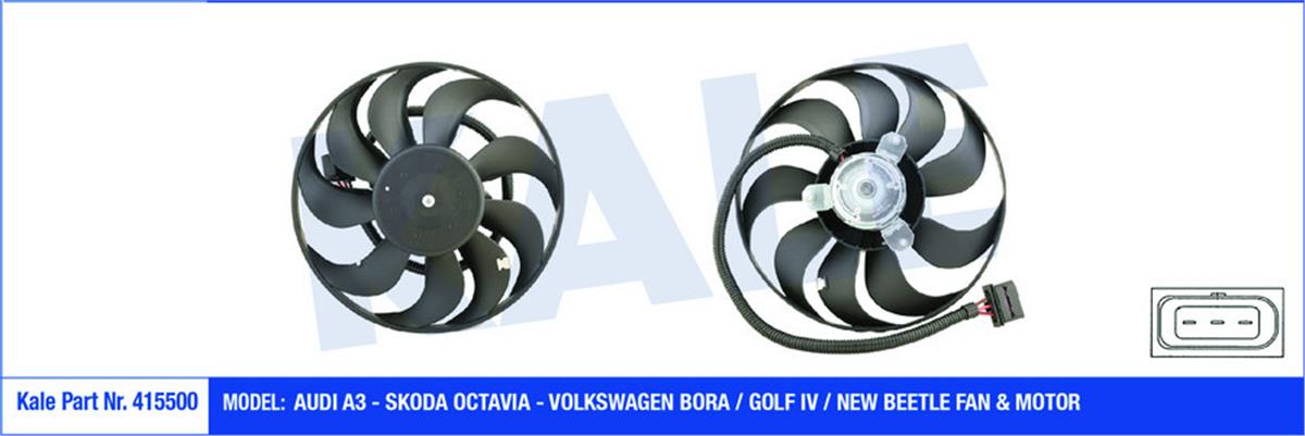 Fan Motoru Davlumbazlı Sağ Golf 4-Bora 99-01 Leon-Octavıa-Fabıa 1.8-1.8T-1.9Tdı
