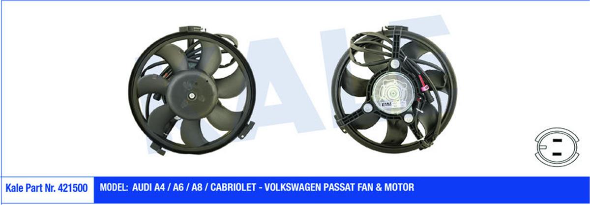 Fan Motoru Pervaneli Audi A4-A6-A8-Cabriolet-Vw Passat 80W-280Mm